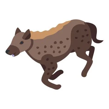 Running hyena icon isometric vector. Wild animal Stock Illustration