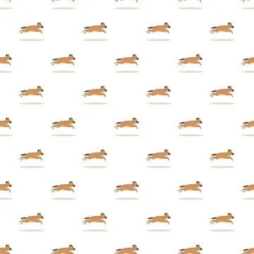 Running hyena seamless pattern on white background Illustrazione stock