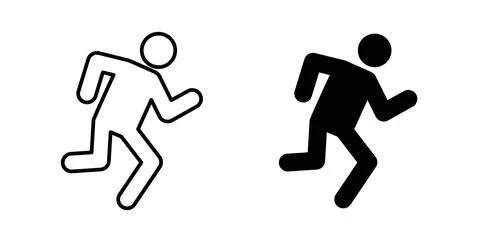 Running icon in black and white. vector icon pack for websites Stock Illustration