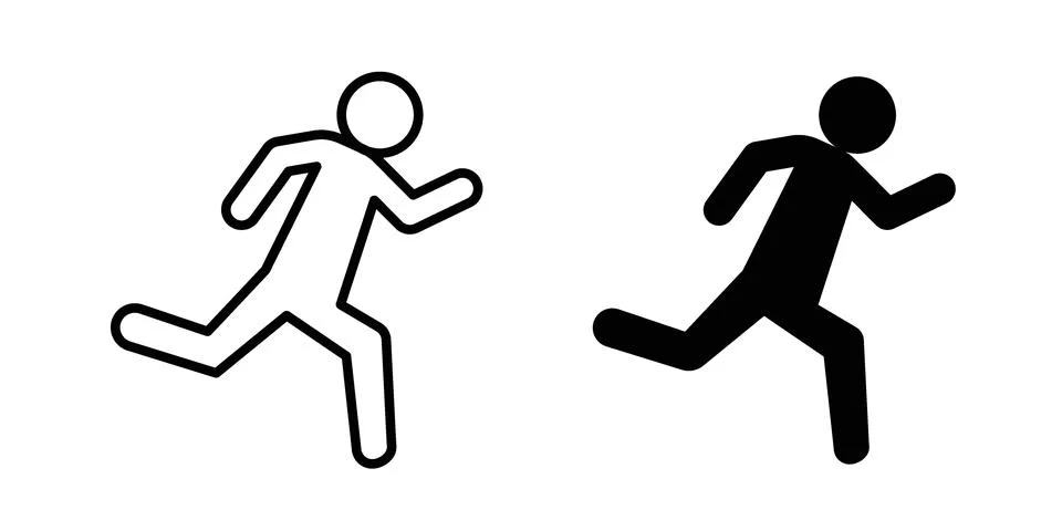 Running icon black vector isolated on white Stockillustratie