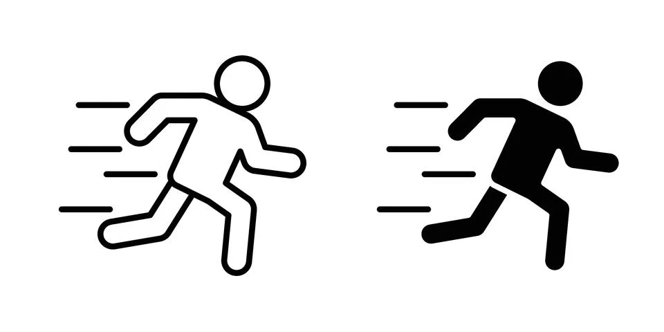 Running icon for design projects and web UI Stock Illustration
