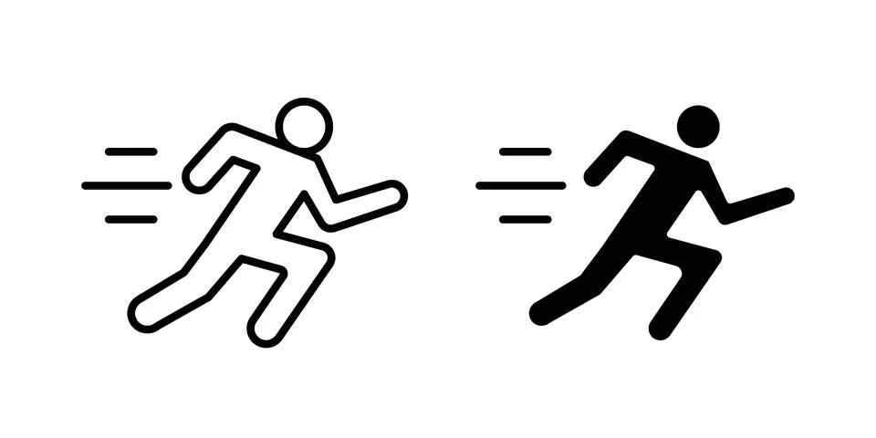 Running icon design. Simple Vector illustrations.. Stock Illustration