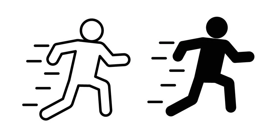 Running icon Illustration set. Vector Eps10 for apps Illustrazione stock