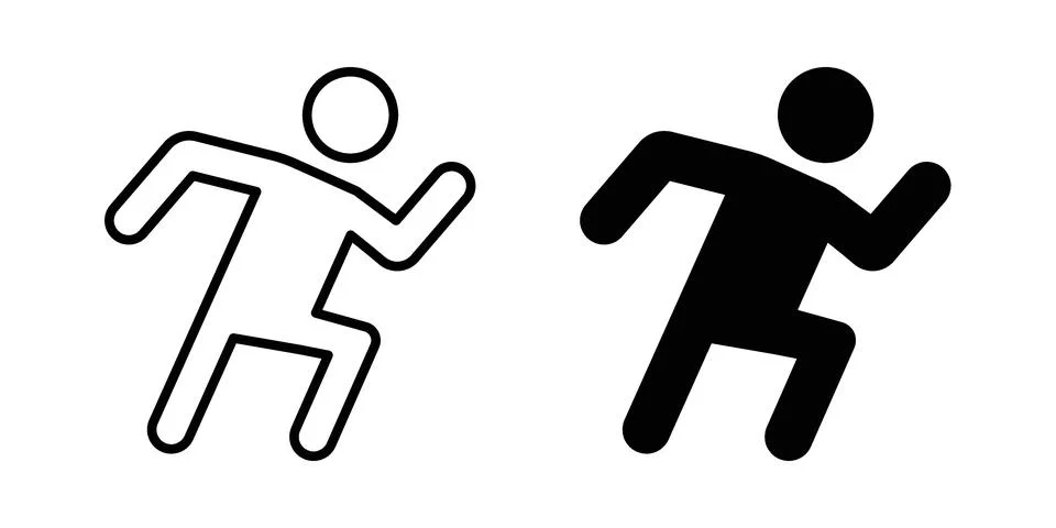 Running icon illustration vector, icon set for apps Stock Illustration