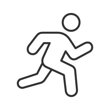 Running icon in line design. Running, jogging, sport, movement, active, exercise Stock Illustration