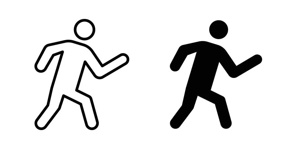Running icon set, collection of vector icons Illustrazione stock