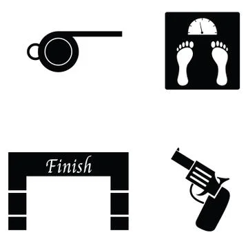Running icon set Stock Illustration
