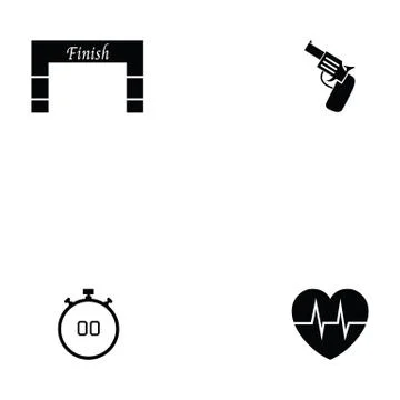 Running icon set Stock Illustration