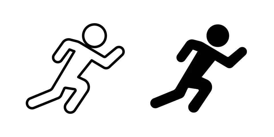 Running icon set. Vector EPS 10 Illustrazione stock