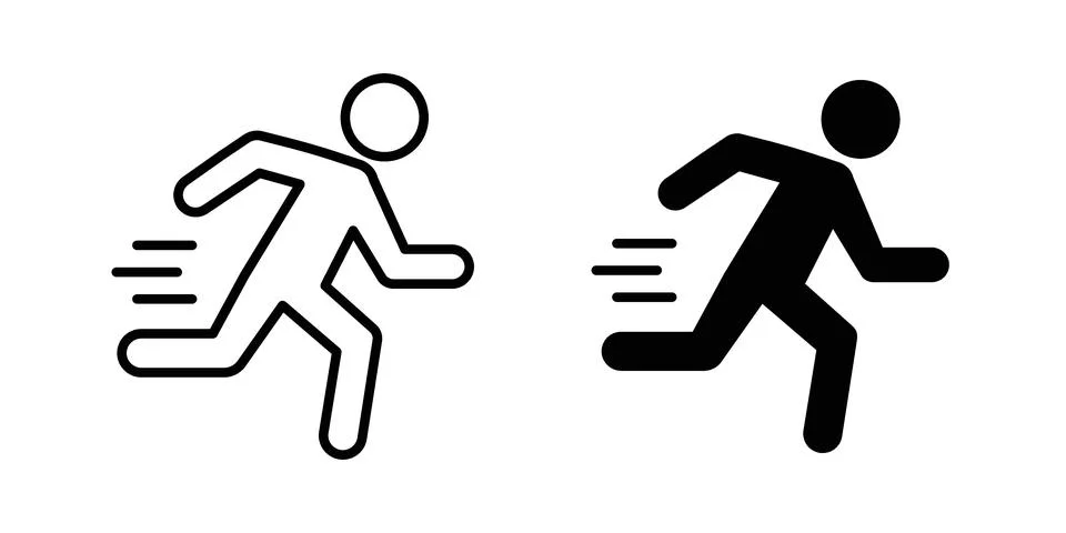 Running icon symbol  illustration bundle in black colour Stock Illustration