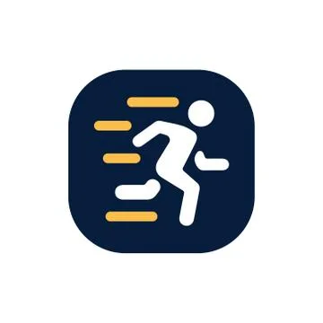 Running icon in trendy flat style isolated. Stock Vector illustration. Stock Illustration
