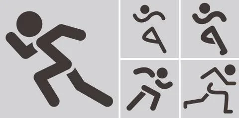Running icons Stock Illustration