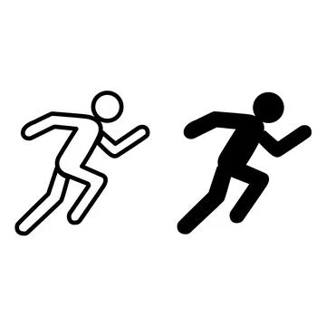 Running icons. Vector Illustration of a Running Man. Athletics. Marathon Stock Illustration