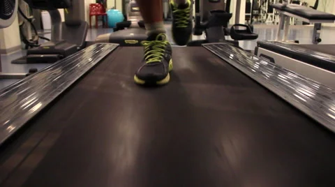 Running indoor training  at gym Stock Footage 52671009