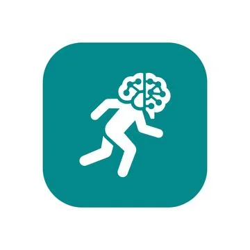 Running with an intelligent brain, symbolizing cognitive fitness and mental.. Illustrazione stock