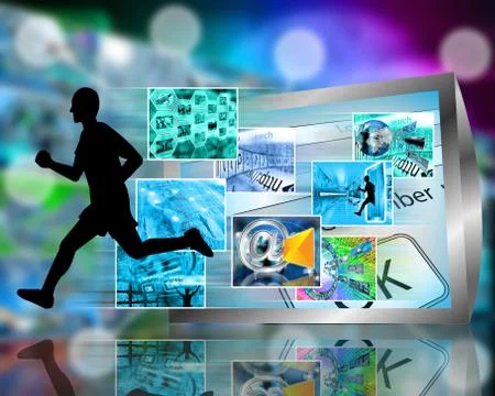 Running on the Internet Stock Illustration