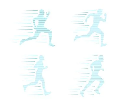 Running Jogger collection Stock Illustration