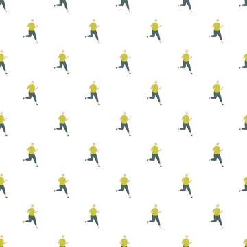 Running jogger pattern creating active lifestyle concept background Illustrazione stock