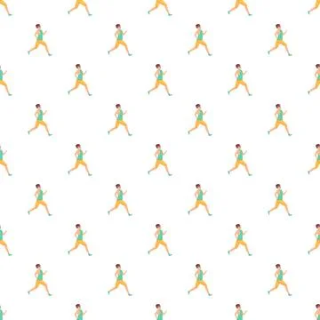 Running jogger training activity seamless pattern Stockillustratie