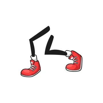 Running jogging comic sport shoe legs bent in knee Stock Illustration