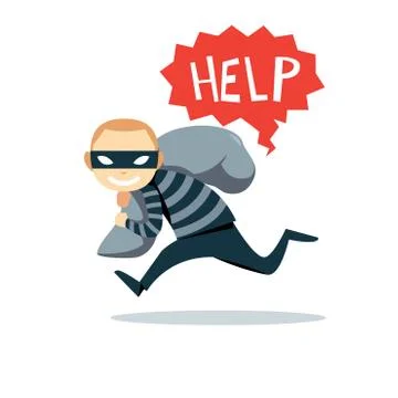 The Running Kidnapper with a person inside the sack. Stock Illustration
