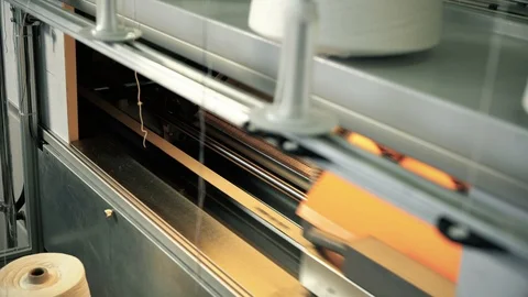 Running knitting machine view Stock Footage 86765813