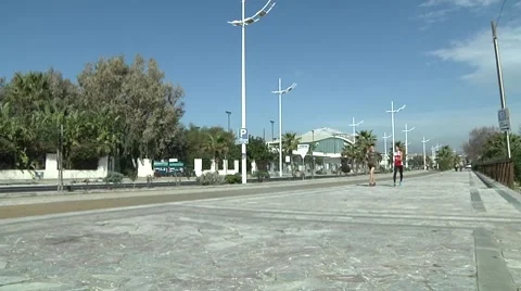 Running ladies Stock Footage 8827247