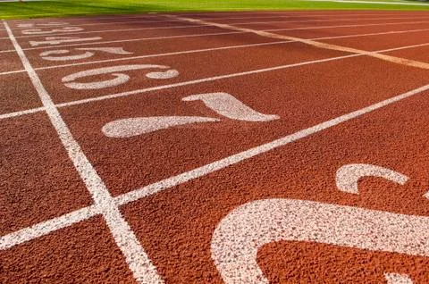 Running lanes on a track Stock Photos