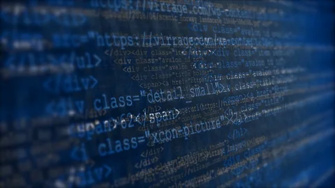 Running Layers of Website Source Codes on Blue Background Stock Footage 122765778