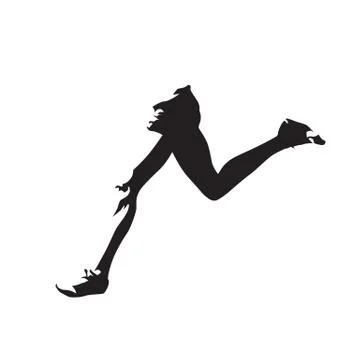 Running legs, abstract isolated vector silhouette, side view Illustrazione stock
