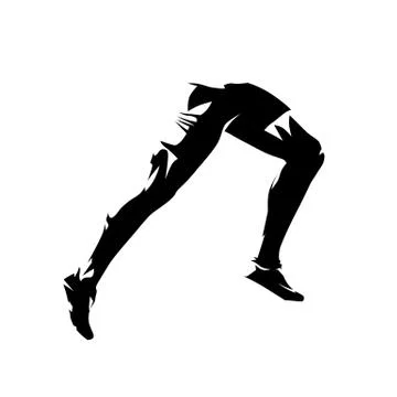 Running legs, abstract isolated vector silhouette, side view Stock Illustration