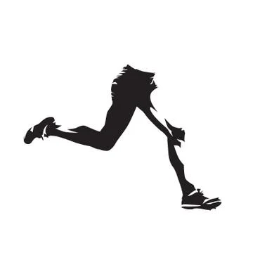 Running legs, abstract isolated vector silhouette, side view Illustrazione stock