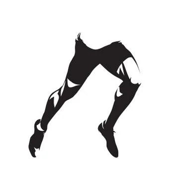 Running legs, abstract isolated vector silhouette, side view Illustrazione stock