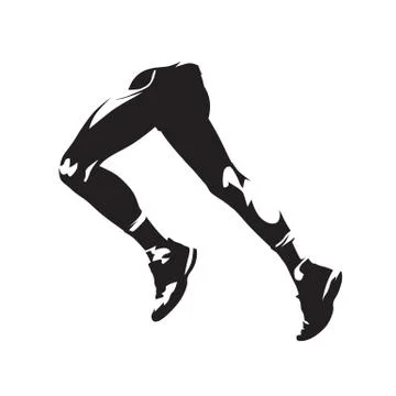 Running legs, abstract isolated vector silhouette, side view Illustrazione stock