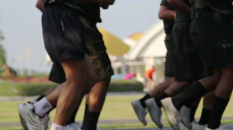 Running, Legs of runners on the street. Stock Footage 51641153
