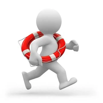 Running lifeguard Stock Illustration