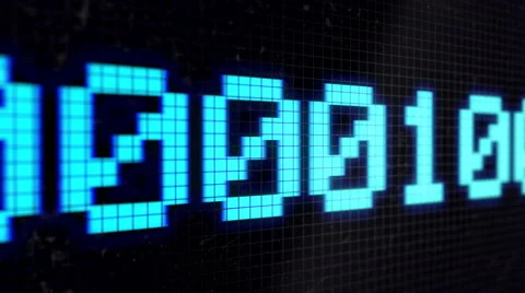 Running line with binary code light-blue color on the black screen. Stock Footage 63657318
