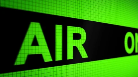 Running line with text light-green color " ON AIR " on the screen. Stock Footage 77884407