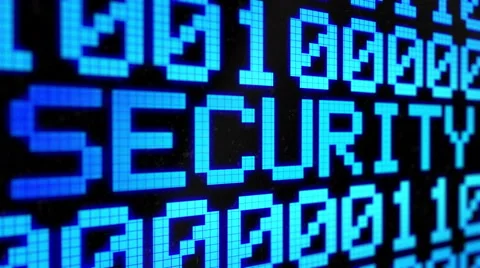 Running lines with binary code and shimmering text "SECURITY " light-blue color Stock Footage 63937426