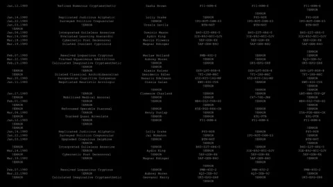 Running lines of code and errors. Hacker's terminal with logs. Stock Footage 320101550