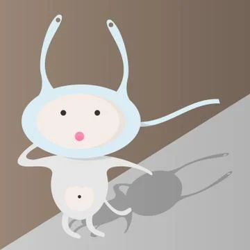 Running little alien Stock Illustration