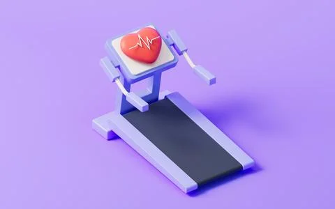 Running machine with cartoon style, 3d rendering. Stock Illustration