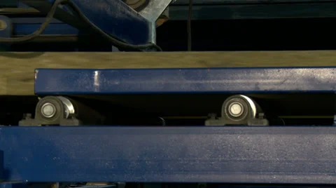 Running machine in shop of panel production Stock Footage 31985755