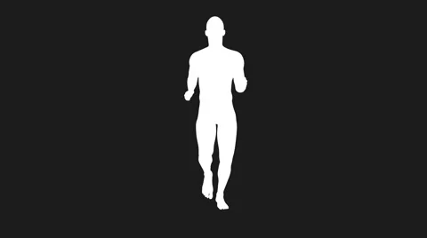 Running man 2 colors front view slow motion in loop Video stock 49099164