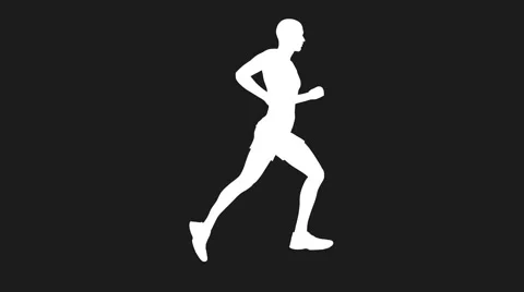 Running man 2 colors left view in loop slow motion Video stock 49099175