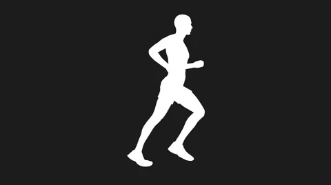 Running man 2 colors left view in loop Video stock 49099179