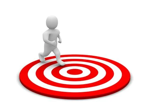 Running man and target Stock Illustration