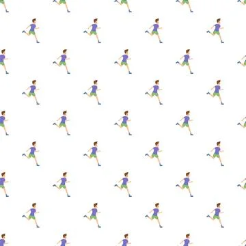 Running man athlete jogging exercise fitness seamless pattern Stock-Illustration