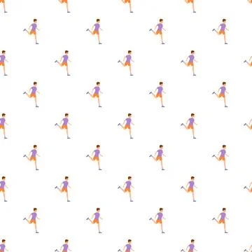 Running man athlete jogging exercise seamless pattern Stock-Illustration