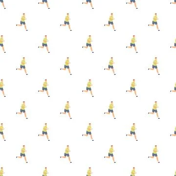 Running man athlete pattern background for fitness activity Stock Illustration